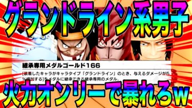 グランドライン与ダメ5％UP✖︎3の火力MAXメダルでグランドライン系男子が暴れるw【バウンティラッシュ】
